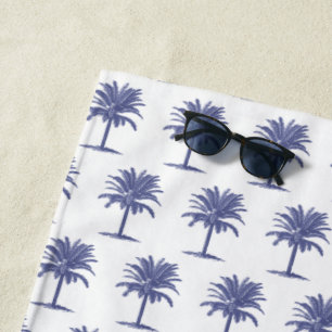 Blue Palm Tree Beach Towel