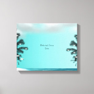 Blue Palm Tree Guest Book Alternative