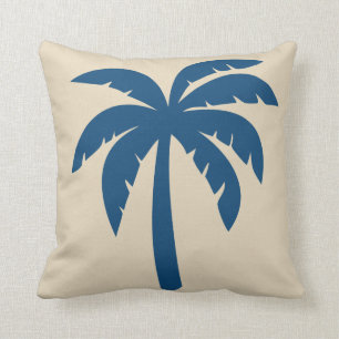 Blue Palm Tree Pillow