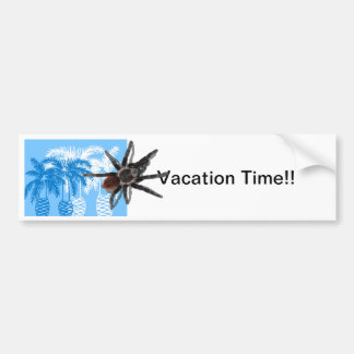 blue palm trees with tarantula bumper sticker