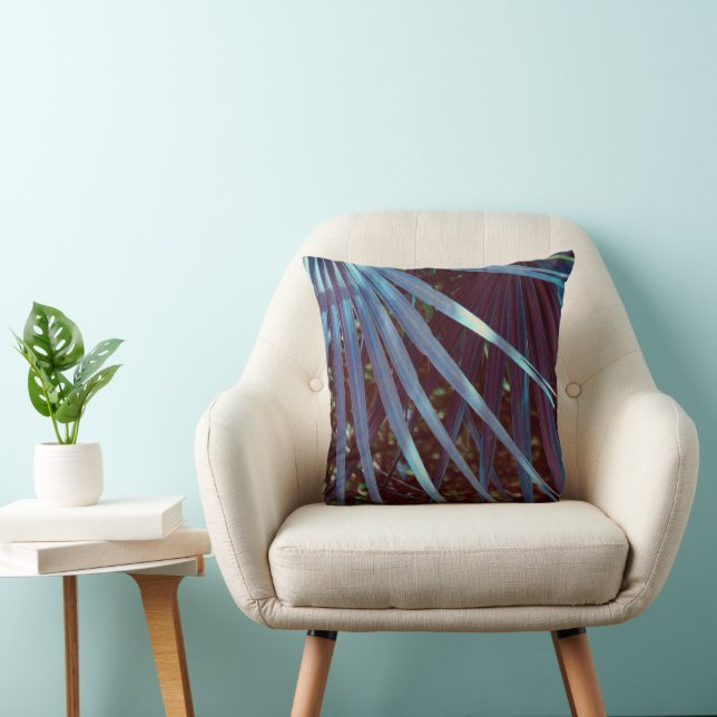 Blue Palmetto Dream Throw Pillow (Chair)