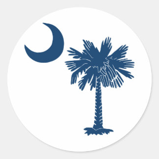 Blue Palmetto on White Sticker