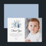 blue pampas floral first communion thank you card<br><div class="desc">blue watercolor pampas grass photo card design. The text and wording along with other features of this design can be customized.</div>