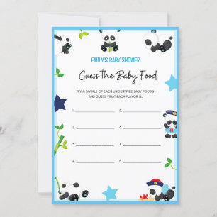 Blue Panda Baby shower Taille du jeu Invitation