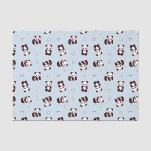 Blue  Panda Heart Tissue Paper