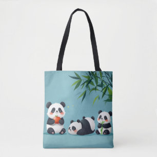 Blue Panda Tote Bag