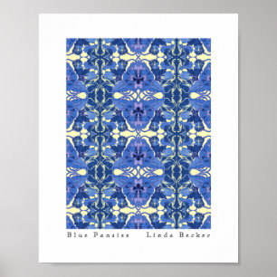 Blue Pansies Art by Linda Becker Poster
