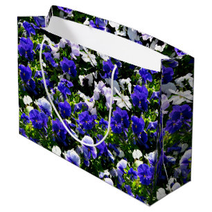 Blue Pansies Large Gift Bag