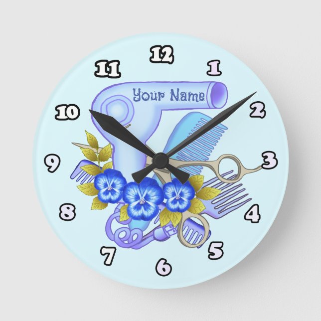 Blue Pansy Beauty Parlor horloge esthétique (Recto)