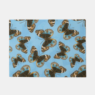 Blue Pansy Butterfly pattern Doormat