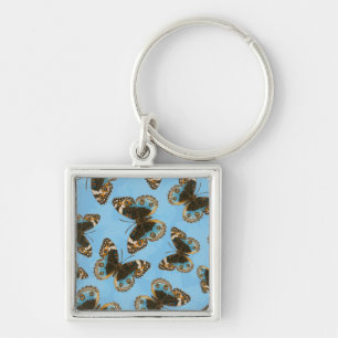 Blue Pansy Butterfly pattern Keychain
