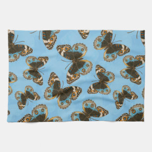 Blue Pansy Butterfly pattern Kitchen Towel