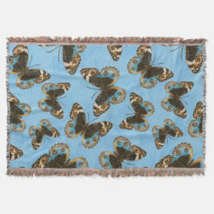 Blue Pansy Butterfly pattern Throw Blanket