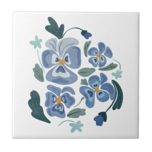 Blue Pansy Flowers Aesthetic Pansies Tile