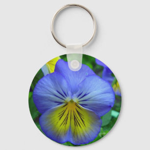 Blue Pansy Keychain