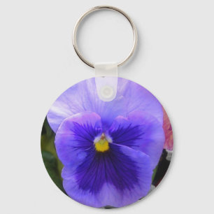 blue pansy keychain
