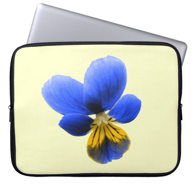 Blue Pansy Laptop Bag (Front)