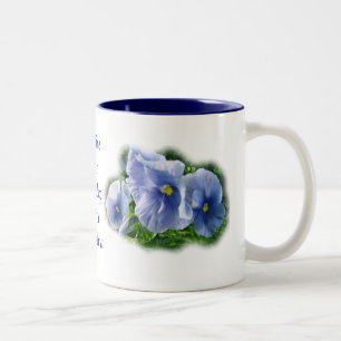 Blue Pansy Mug-customize and personalize Two-Tone Coffee Mug