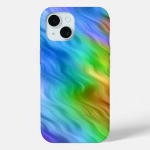 Blue Pansy Wavy Texture iPhone 15 Case