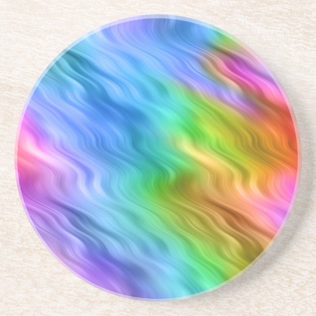 Blue Pansy Wavy Texture Coaster (Front)