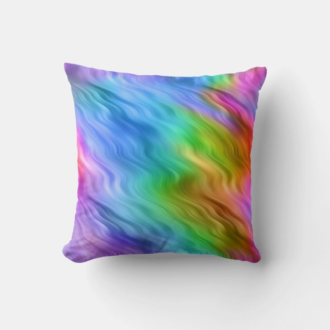 Blue Pansy Wavy Texture Throw Pillow (Front)