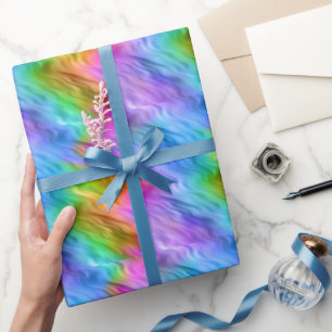 Blue Pansy Wavy Texture Wrapping Paper