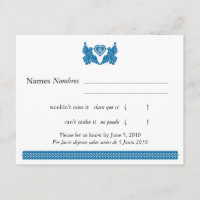 Blue Papel Picado Style Love Birds RSVP