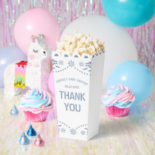 Blue papel picado Thank You Baby Boy Shower Favor Box
