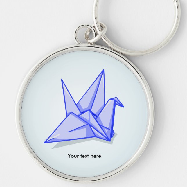 Blue Paper Crane Keychain (Front)