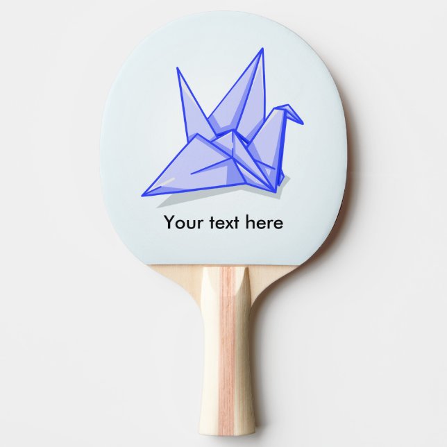 Blue Paper Crane Ping Pong Paddle (Front)