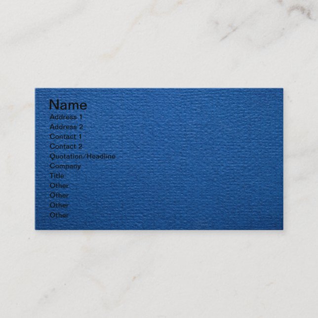 Blue Paper Texture For Background Business Card (Front)