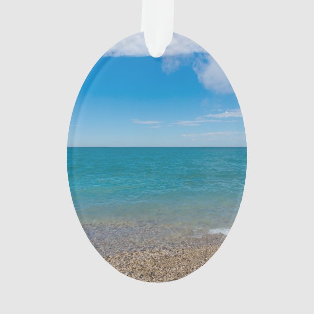 Blue Paradise At Lake Michigan Ornament (Back)