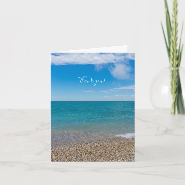 Blue Paradise At Lake Michigan Thank You Card (Front)