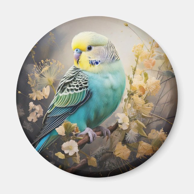 Blue Parakeet Magnet (Front)