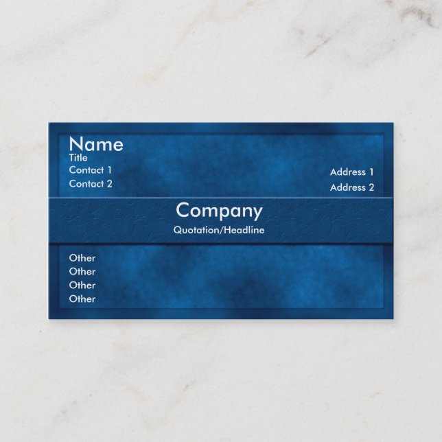 Blue Parchment Business Card (Front)