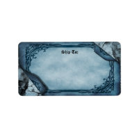 Blue Parchment Scroll Gothic Shipping Label
