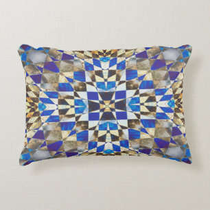 Blue Parquet Accent Pillow