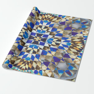 Blue Parquet Wrapping Paper