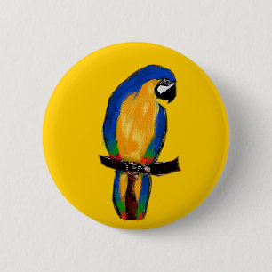 Blue Parrot 2 Inch Round Button