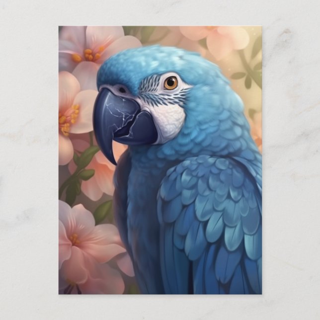 Blue Parrot Greeting Cards  (Front)