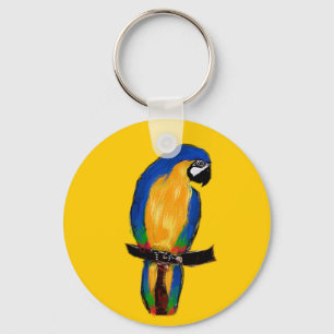 Blue Parrot Keychain