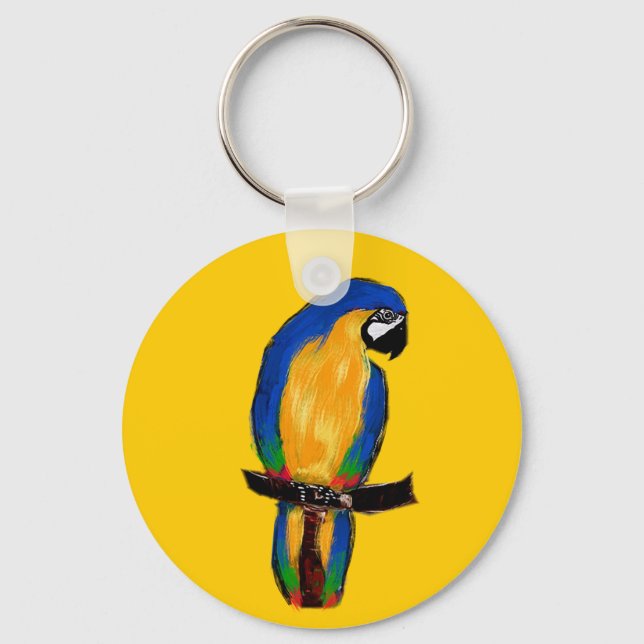 Blue Parrot Keychain (Front)