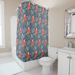 Blue Parrot Land Tropical Pattern