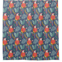 Blue Parrot Land Tropical Pattern