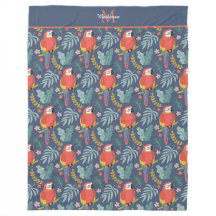 Blue Parrot Land Tropical Pattern Monogram