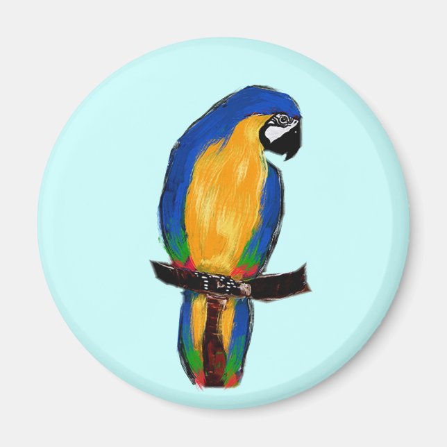 Blue Parrot Magnet (Front)