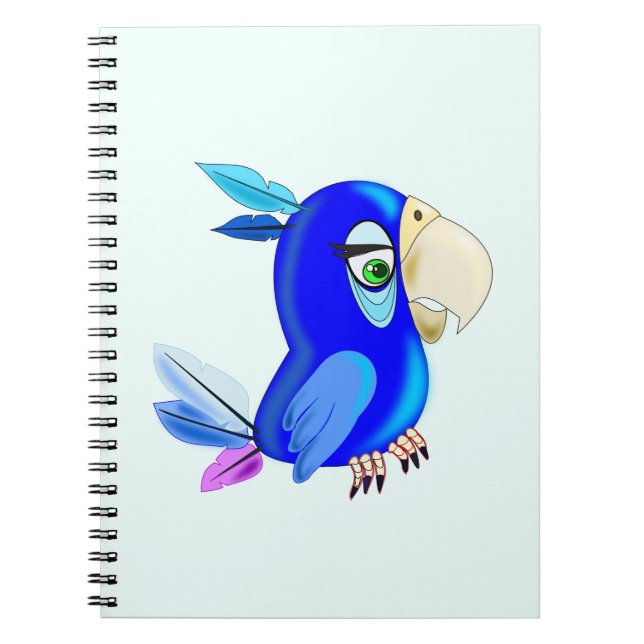 Blue Parrot Notebook - Your Colors - Text (Front)