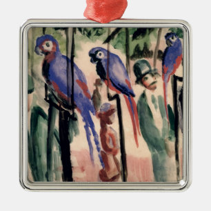 Blue Parrots Metal Ornament