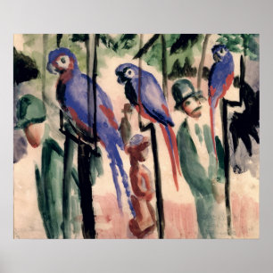 Blue Parrots Poster