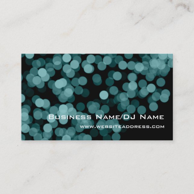 Blue Party Lights (Music or DJ) Business Cards (Front)